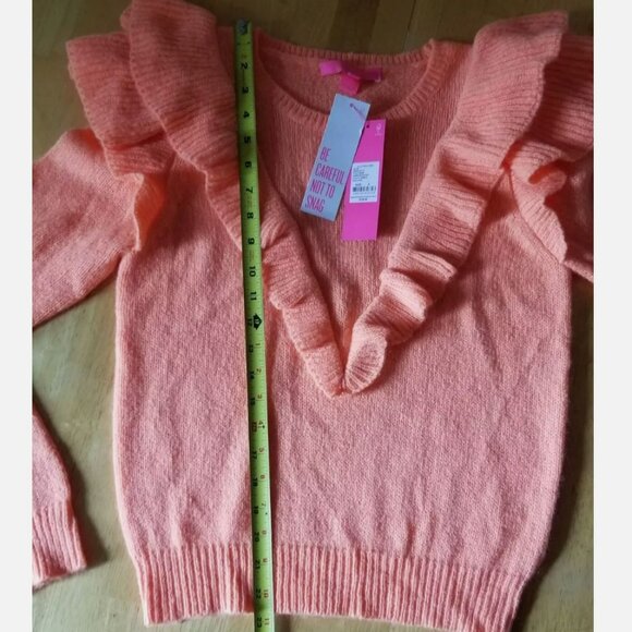 Lilly Pulitzer Marceline Sweater, Cantaloupe, Size S - Picture 4 of 9